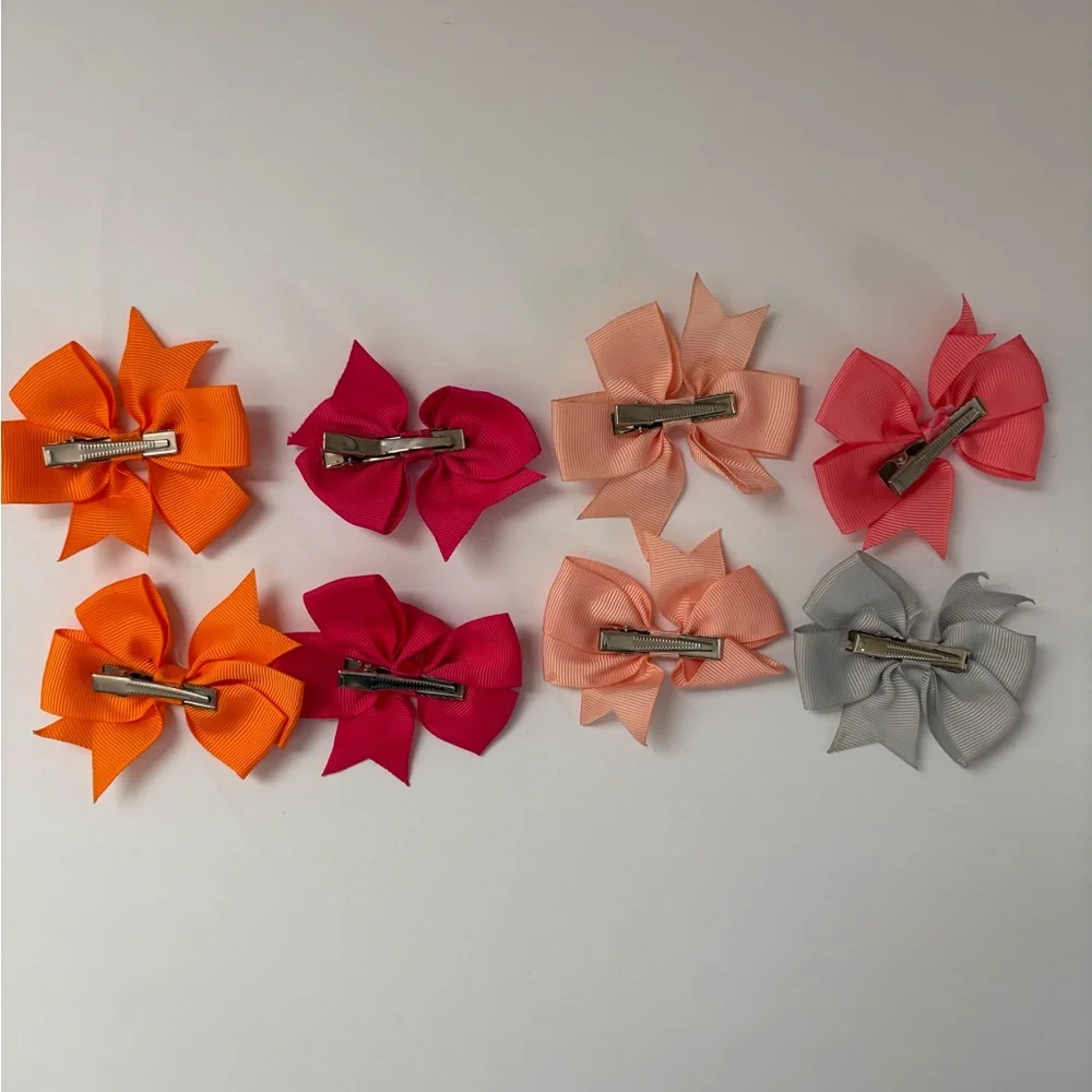 Colorful Bow Hair Clips Set for Kids